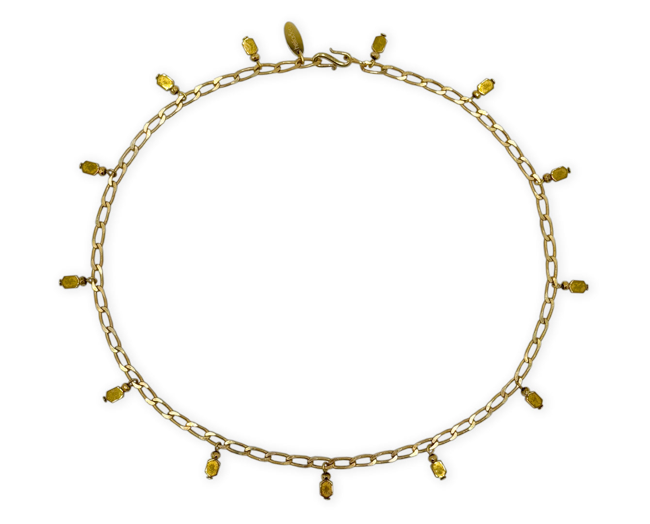 Vergoldetes 925 Silber Collier mit Hämatiten