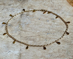 Vergoldetes 925 Silber Collier mit Hämatiten