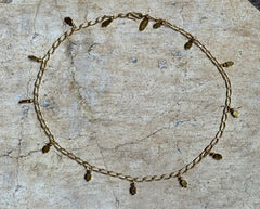 Vergoldetes 925 Silber Collier mit Hämatiten