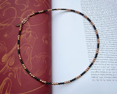 Maria von Burgund 925 Silber Collier mit Spinell und Hämatiten