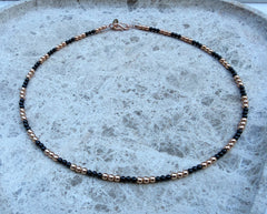 Maria von Burgund 925 Silber Collier mit Spinell und Hämatiten