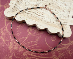 Maria von Burgund 925 Silber Collier mit Spinell und Hämatiten