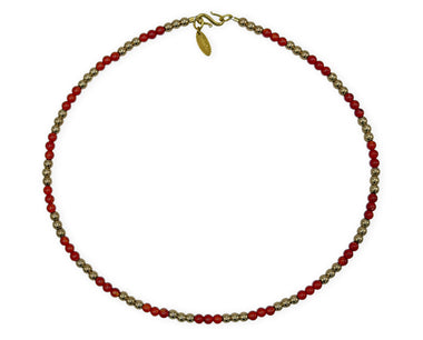 Maria von Burgund 925 Silber Collier mit Karneol und Hämatiten