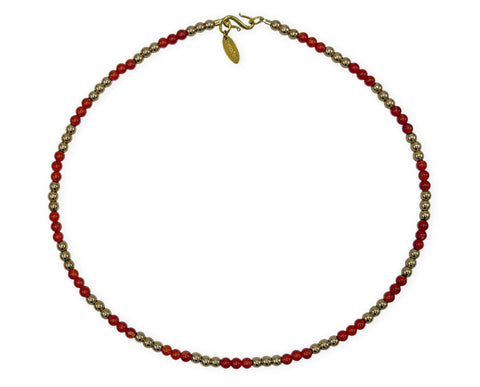 Maria von Burgund 925 Silber Collier mit Karneol und Hämatiten