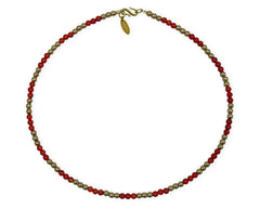 Maria von Burgund 925 Silber Collier mit Karneol und Hämatiten