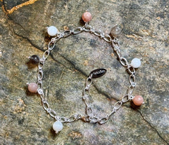 925 Silber Armband mit mehrfarbigen Mondsteinen