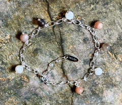 925 Silber Armband mit mehrfarbigen Mondsteinen