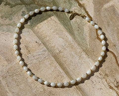 Vergoldetes 925 Silber Collier mit Mondsteinen