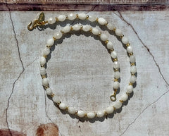 Vergoldetes 925 Silber Collier mit Mondsteinen