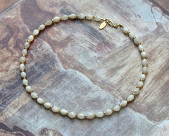 Vergoldetes 925 Silber Collier mit Mondsteinen