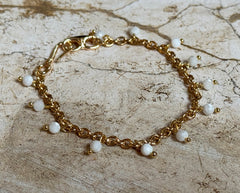 Messing Armband mit Mondsteinen