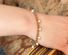 Messing Armband mit Mondsteinen