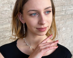 925 Silber Ketten-Ohrstecker mit Botswana Achat