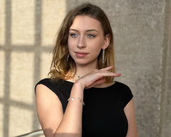 925 Silber Ketten-Ohrstecker mit Botswana Achat