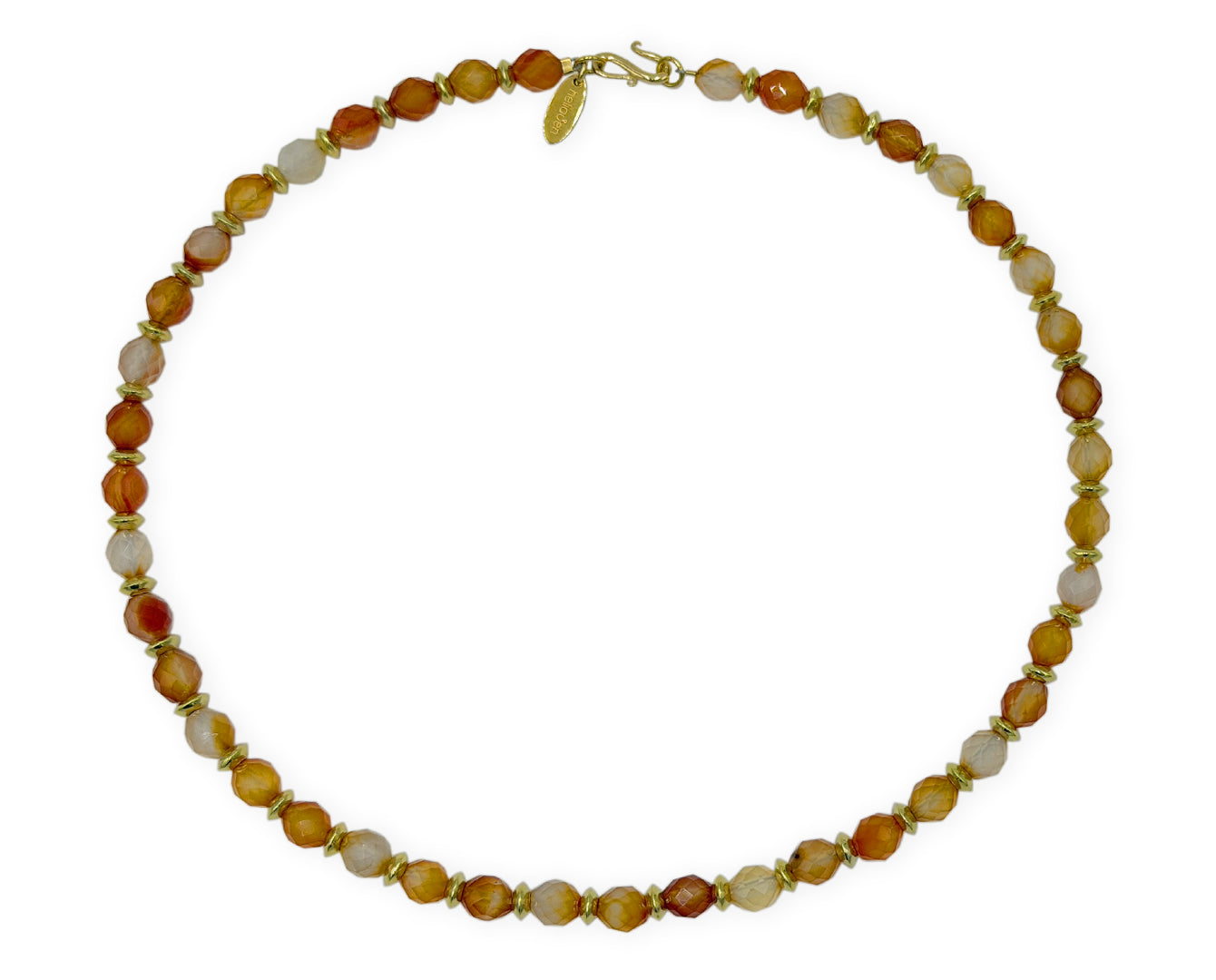 Vergoldetes 925 Silber Collier mit Karneol