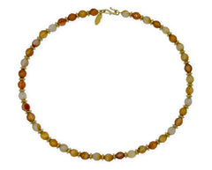 Vergoldetes 925 Silber Collier mit Karneol