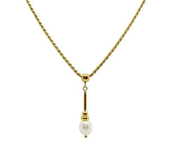 Vergoldetes 925 Silber Collier mit Süsswasserperlen-Anhänger
