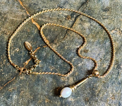 Vergoldetes 925 Silber Collier mit Süsswasserperlen-Anhänger