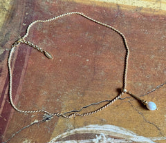 Vergoldetes 925 Silber Collier mit Süsswasserperlen-Anhänger