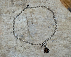 Silber Collier mit Rauchquarz Tropfen