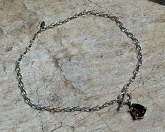 Silber Collier mit Rauchquarz Tropfen