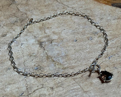 Silber Collier mit Rauchquarz Tropfen