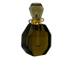 Rauchquarz Perfümfläschchen mit Anhänger aus Edelstahl