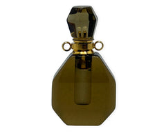 Rauchquarz Perfümfläschchen mit Anhänger aus Edelstahl