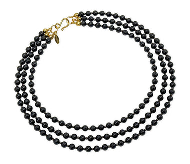 Mehrreihiges Collier mit schwarzen Turmalin Schörlsteinen