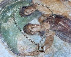 Silber Collier mit gotischen Anhänger