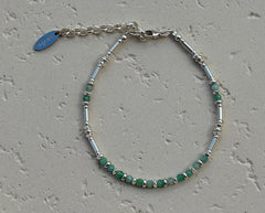 925 Silber Armband mit grünen Smaragden