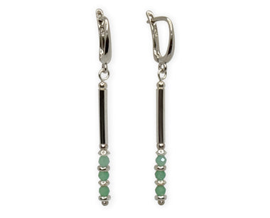 925 Silber Smaragd Ohrringe