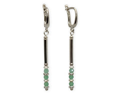 925 Silber Smaragd Ohrringe