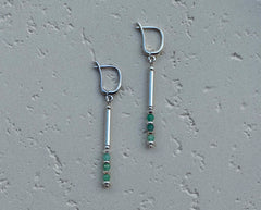 925 Silber Smaragd Ohrringe