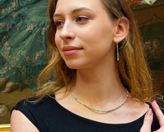 925 Silber Collier mit grünen Smaragden