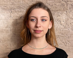 925 Silber Collier mit grünen Smaragden