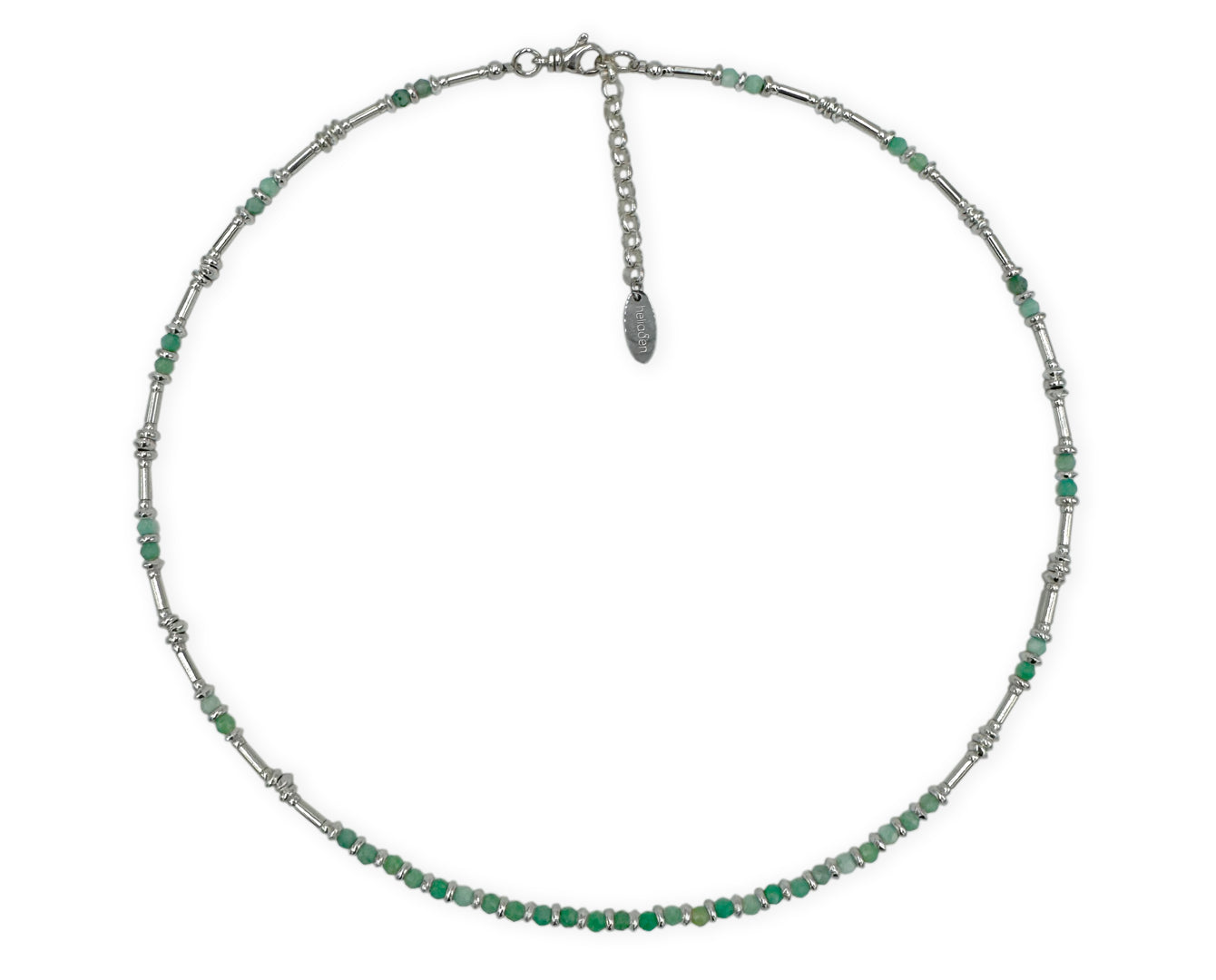 925 Silber Collier mit grünen Smaragden