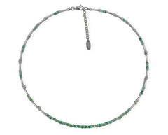 925 Silber Collier mit grünen Smaragden