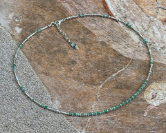 925 Silber Collier mit grünen Smaragden