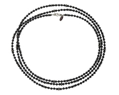 Lange Halskette aus schwarzem Spinell und 925 Silber