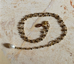 925 Silber Y-Kette mit Hämatit und einer Süßwasserperle