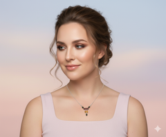 Dezente 925 Silber Kette mit mehrfarbigem Bernsteinanhänger