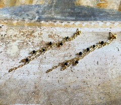 Vergoldete 925 Silber Ohrringe mit Onyx