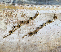 Vergoldete 925 Silber Ohrringe mit Onyx