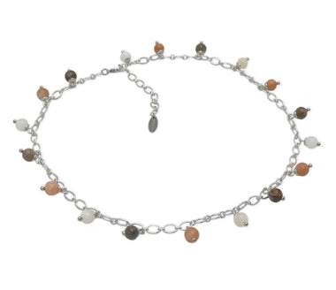 925 Silber Kette mit Botswana Achat