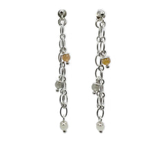 925 Silber Ketten-Ohrstecker mit Botswana Achat