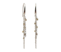 Lange Ohrhänger mit 925 Silber Ketten und facettiertem Labradorit