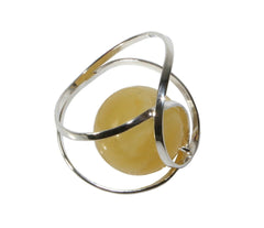 Umwickelter 925 Silber Bernsteinanhänger in Gelb