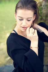 Rhombusförmiger 925 Silber Ring mit vier mehrfarbigen Bernsteinen