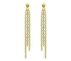 Vergoldete Silber Ohrringe mit facettierten Aquamarinsteinen